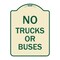 Signmission Designer Series No Trucks or Buses, Tan & Green Heavy-Gauge Aluminum Sign, 24" x 18", TG-1824-23557 A-DES-TG-1824-23557 - alternate 1